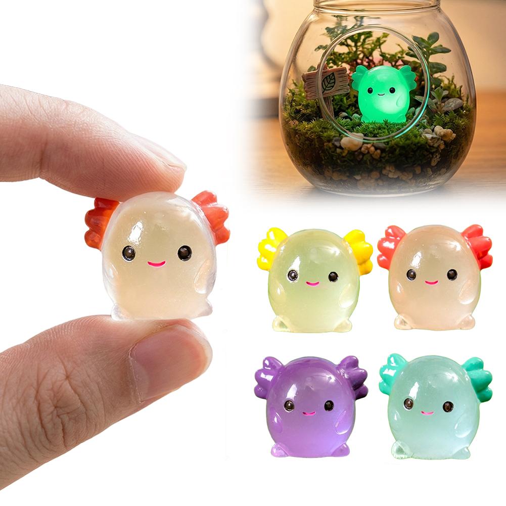 Aquarium Moss - Miniature di axolotl luminose che si