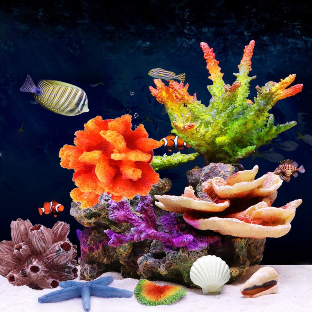Aquarium Plant Substrate - Colorato 1PC Realistico Simulazione Artificiale Subacquea